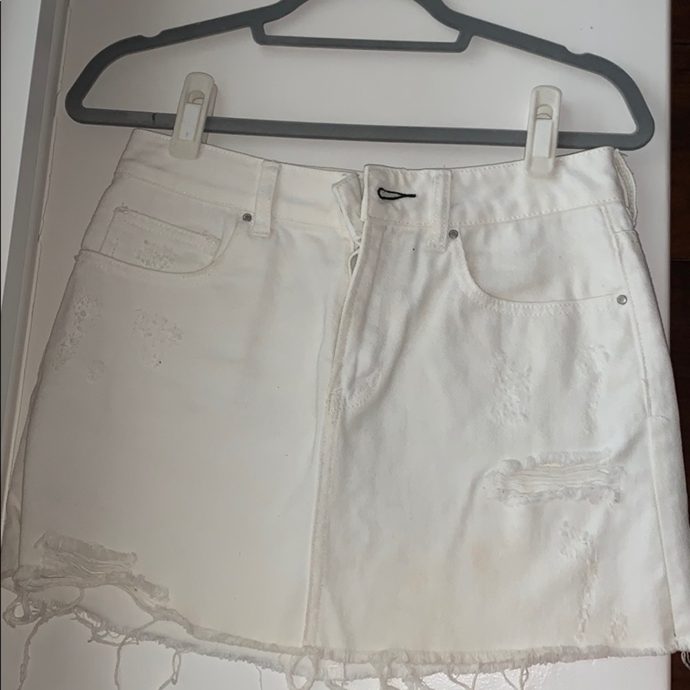 White jean skirt